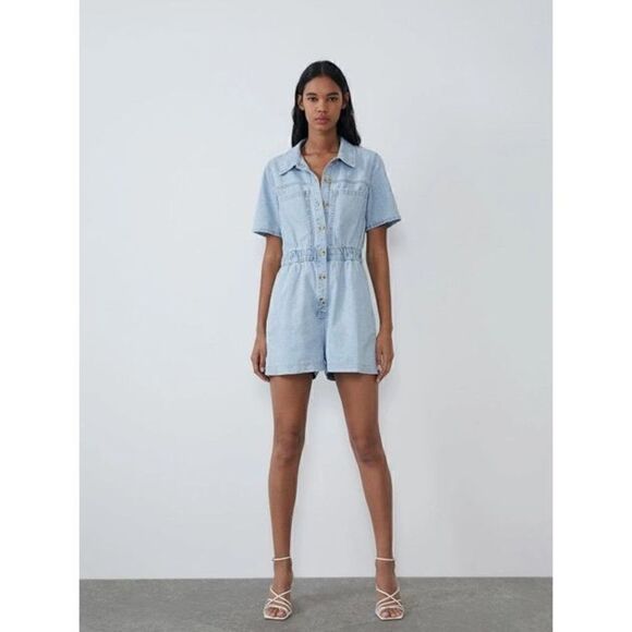 Denim jumpsuit Zara 8197/028/400-NWOT - Picture 1 of 6